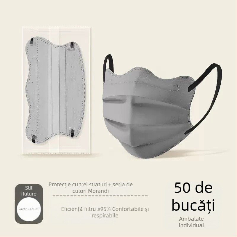 Mască medicală Morandi Color, de unică folosință, pentru chirurgie medicală, cu aspect de fluture 3D, în formă de V, pentru colțul ochilor, pentru femei, cu valoare cromatică ridicată