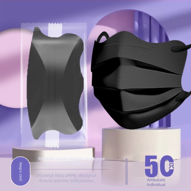 Mască medicală Morandi Color, de unică folosință, pentru chirurgie medicală, cu aspect de fluture 3D, în formă de V, pentru colțul ochilor, pentru femei, cu valoare cromatică ridicată