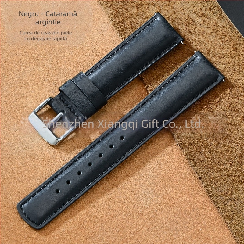 Curea din piele de vițel Amazon Explosions, strat super moale pentru canapea, demontabilă rapid, din piele brută pentru urechi, 20/22 mm