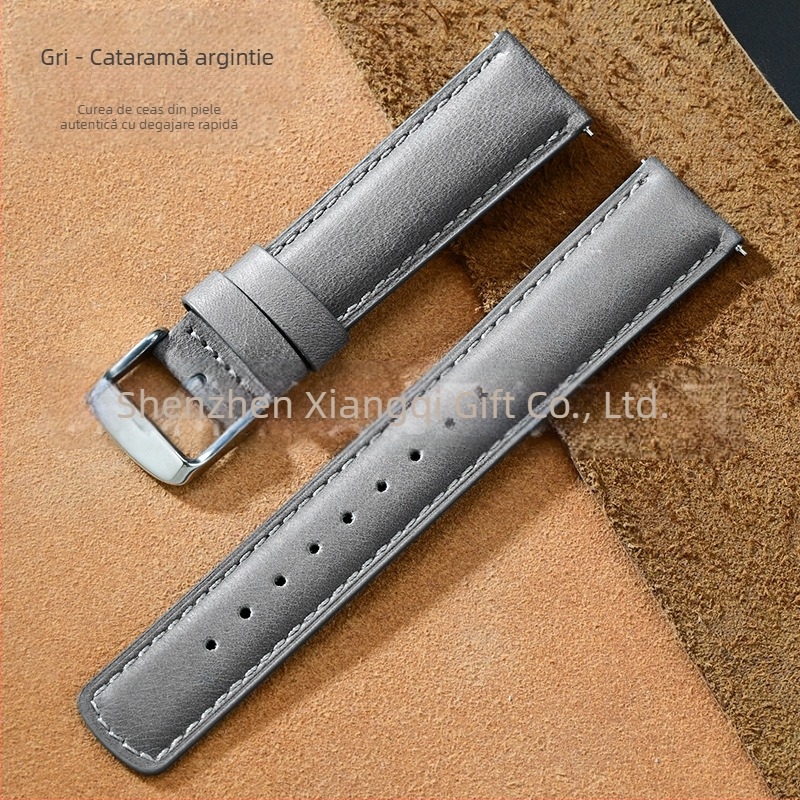 Curea din piele de vițel Amazon Explosions, strat super moale pentru canapea, demontabilă rapid, din piele brută pentru urechi, 20/22 mm