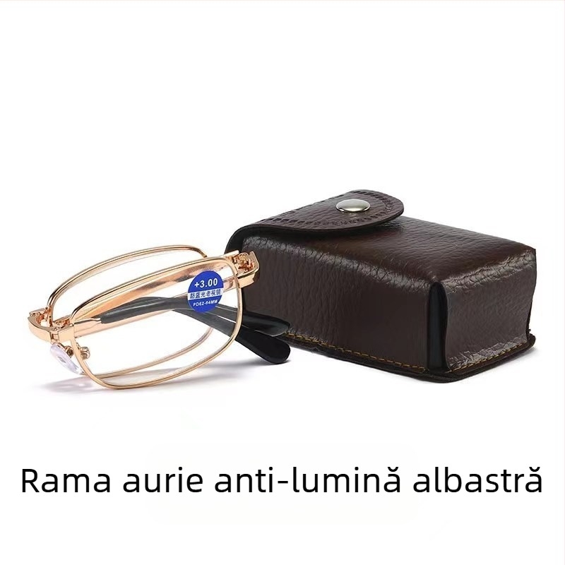 Ochelari presbioscopici pliabili portabili anti-lumină albastră, ochelari presbioscopici clasici unisex, ochelari de alergare Jianghu Stall