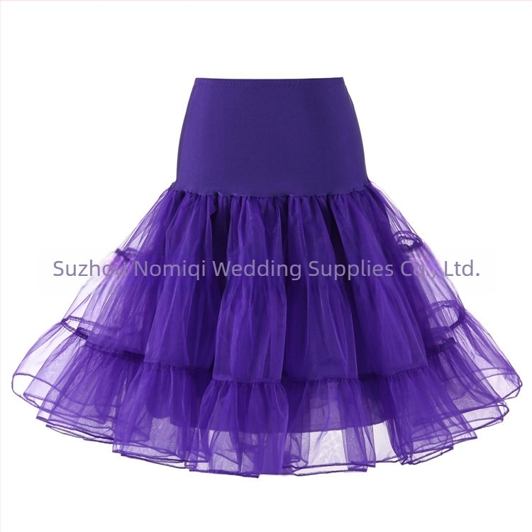 Furnizare transfrontalieră de fuste tutu retro fără os din plasă pentru nuntă, Bustle Aliexpress, fustă tutu colorată violentă, cu jupon