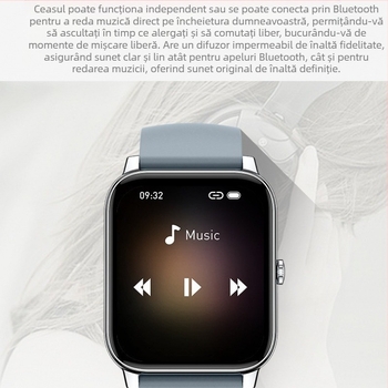 Ceas inteligent P90, ecran nou de 1,85 pătrați, Bluetooth, informații despre apeluri, reamintește antrenament respirator, ritm cardiac, monitorizare a somnului