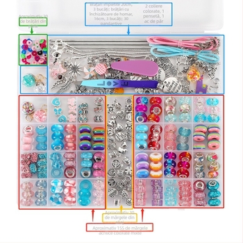305 buc. bijuterii DIY pentru copii, brățară lucrată manual, costum, jucărie educativă cu mărgele de cristal, cadou transfrontalier