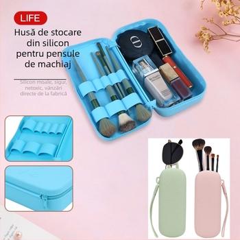 Geantă cosmetică simplă din silicon, geantă de călătorie convenabilă, de mare capacitate, pentru depozitarea produselor de îngrijire a pielii, geantă de spălare, depozitare și finisare a cosmeticelor