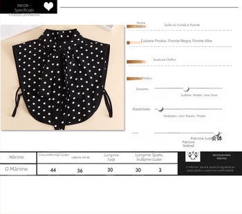 Stil coreean nou stil coreean Polka Dot eșarfă guler fals femei guler cămașă all-match decorativ cu arc guler cămașă