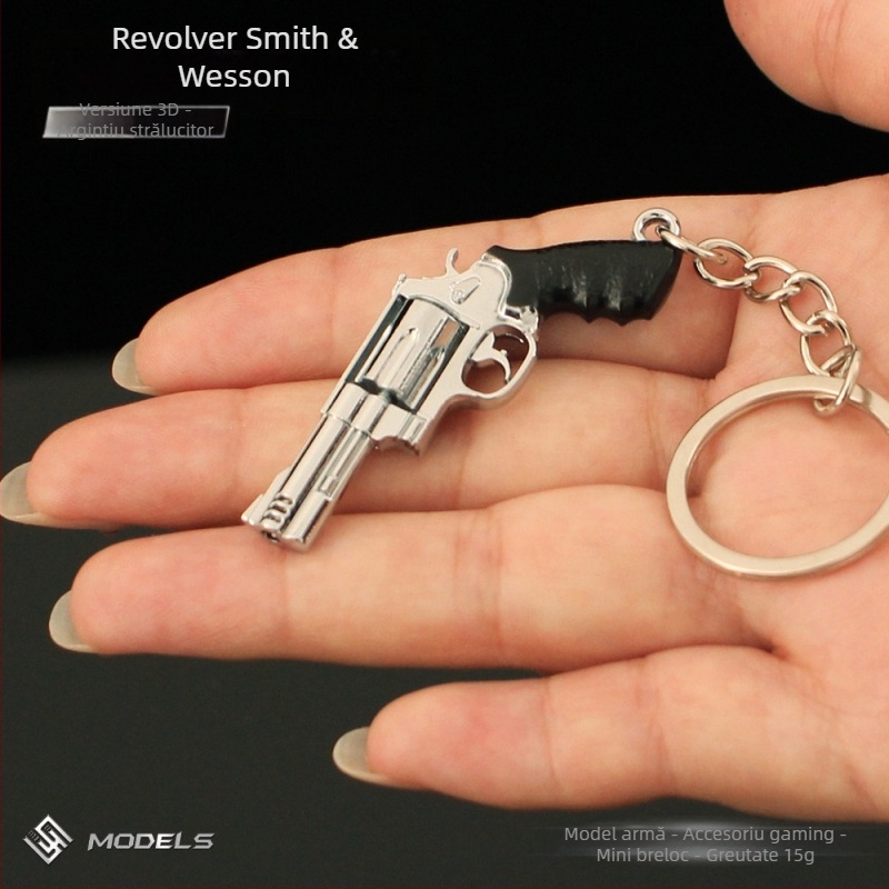 Breloc metalic Peace Elite, revolver Smith Wesson, model de armă mică, ghiozdan, pandantiv din aliaj