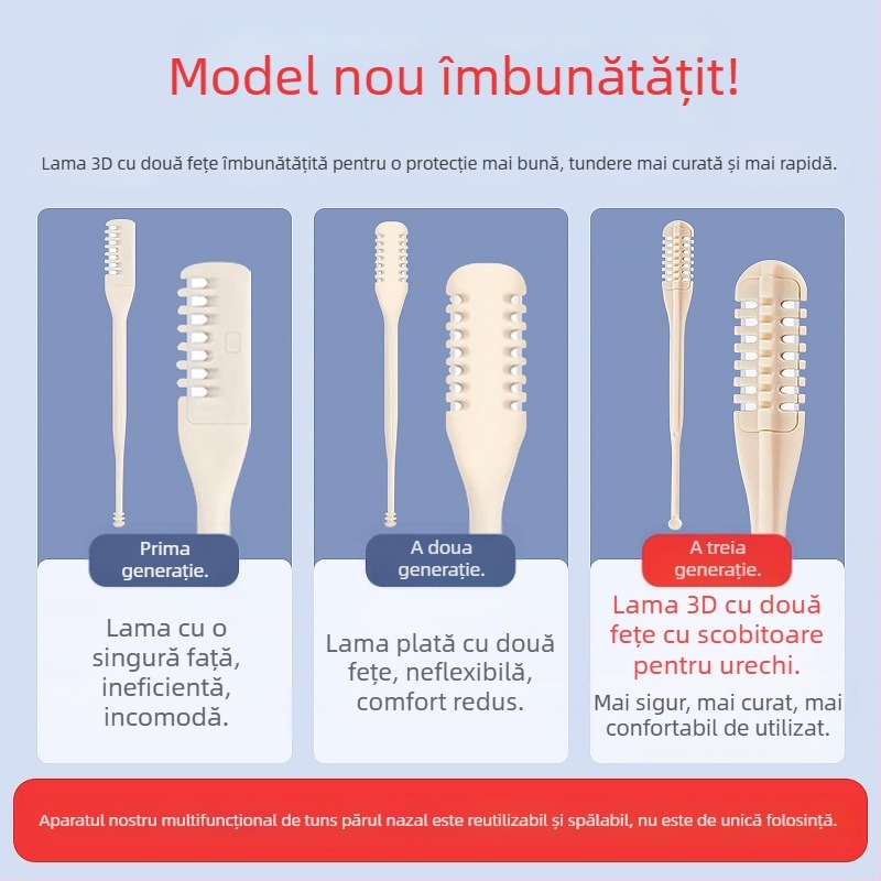Foarfece de ras multifuncționale cu miere, pentru curățarea părului din nas, pentru finisarea părului din nas, pachet de două, vânzare directă