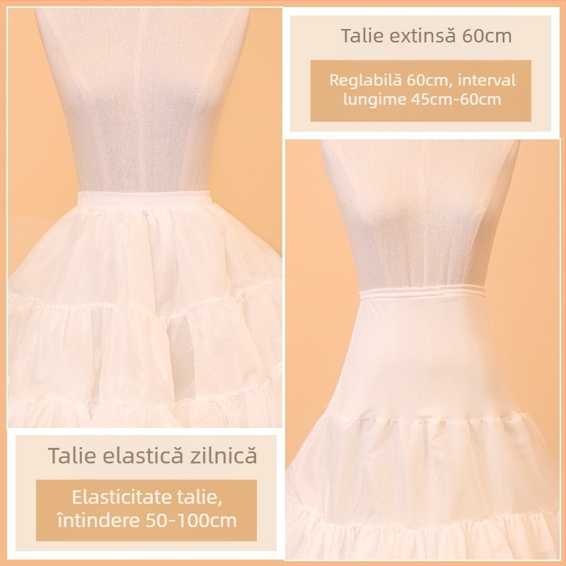 Rochie de mireasă cu fustă Lolita, fire de cristal, violență, fără oase, jupon pufos, moale, de zi cu zi, jk, jupon, outlet din fabrică