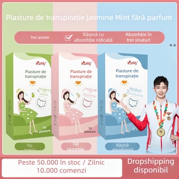 Autocolant transpirație subraț mentă, de unică folosință, invizibil, uscat, subraț, răcoritor, absorbant al sudorii, autocolant subraț