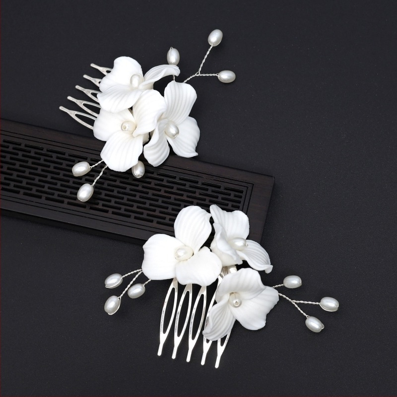 Accesorii de păr hanfu în stil antic, pieptene ceramic țesut manual, artefact pentru părul rupt al fetei, pieptene de păr coc Xiuhe, coafură de mireasă