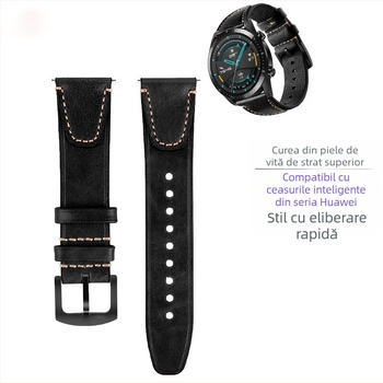 Curea din piele pentru ceas Huawei GT5/4/3/2 46mm/Watch4/3Pro, 22mm, pentru bărbați