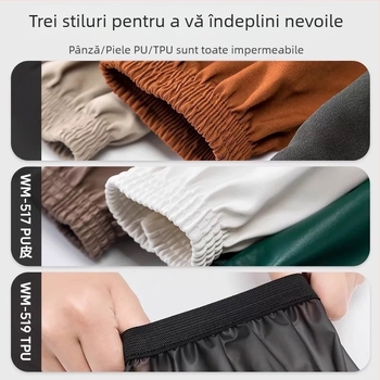 Manșete impermeabile PU, unisex, pentru muncă și curățenie – protecție împotriva murdăriei, din pânză, negre