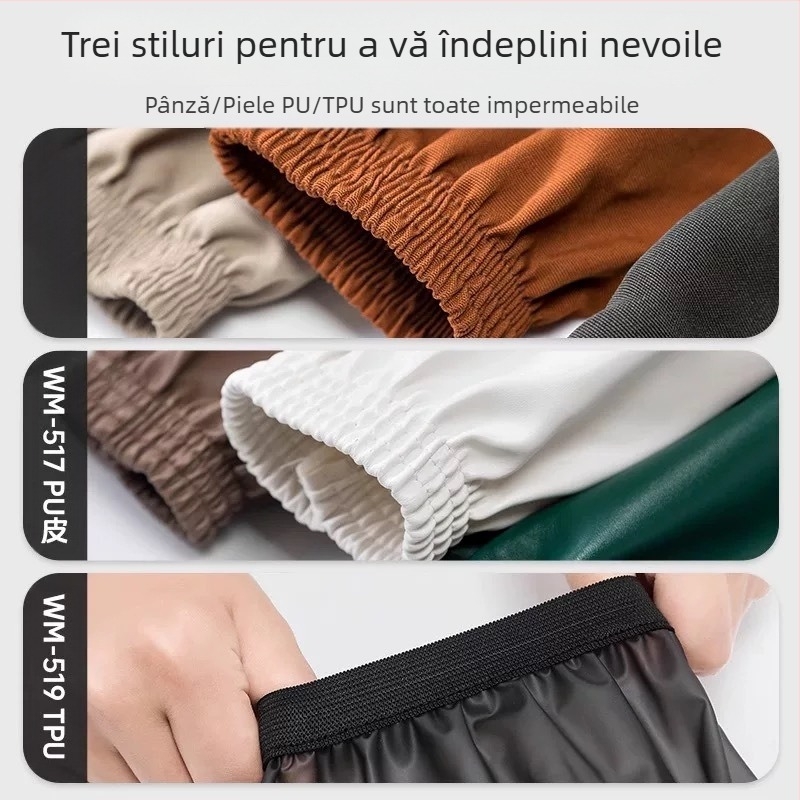 Manșete impermeabile PU, unisex, pentru muncă și curățenie – protecție împotriva murdăriei, din pânză, negre