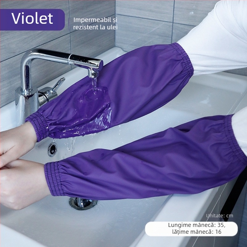 Manșete impermeabile PU, unisex, pentru muncă și curățenie – protecție împotriva murdăriei, din pânză, negre