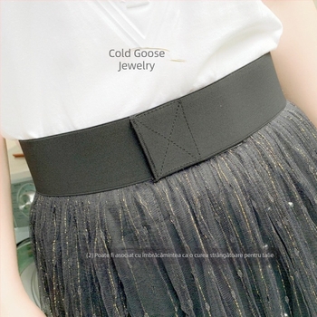 Cold Goose - Piatră energetică naturală Terahertz cu velcro, curea elastică pentru talie, etanșare pentru bărbați și femei, talie subțire