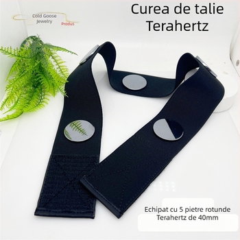 Cold Goose - Piatră energetică naturală Terahertz cu velcro, curea elastică pentru talie, etanșare pentru bărbați și femei, talie subțire