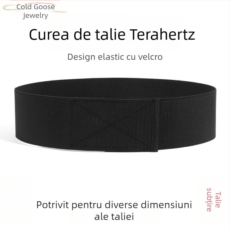 Cold Goose - Piatră energetică naturală Terahertz cu velcro, curea elastică pentru talie, etanșare pentru bărbați și femei, talie subțire