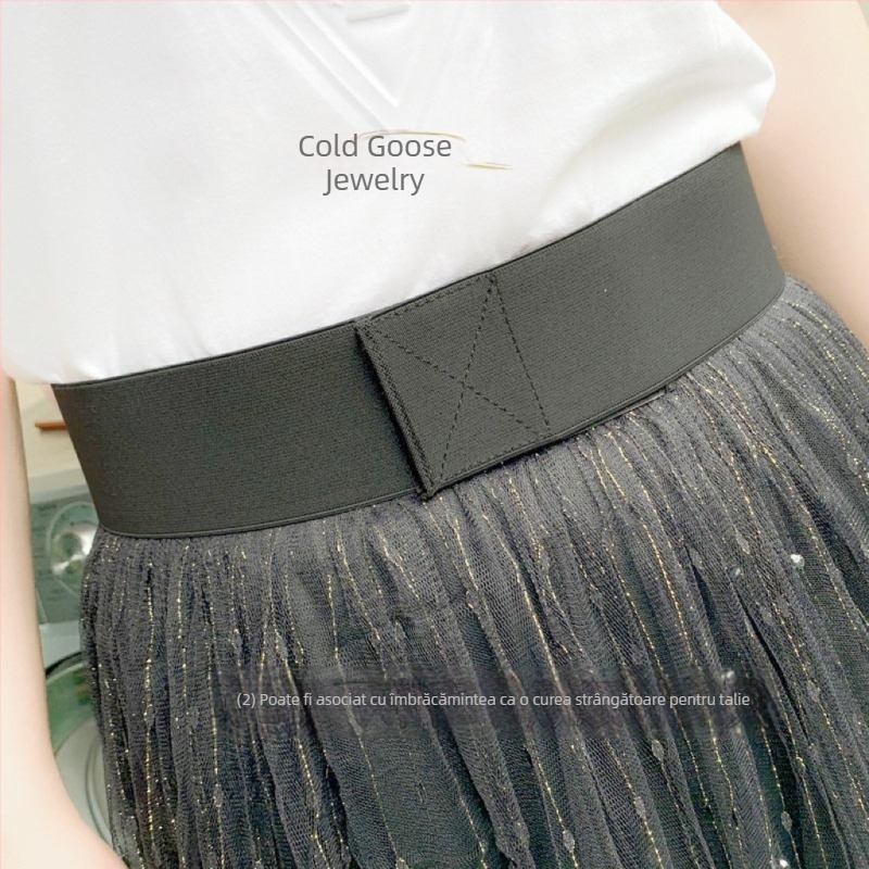 Cold Goose - Piatră energetică naturală Terahertz cu velcro, curea elastică pentru talie, etanșare pentru bărbați și femei, talie subțire