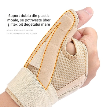 Mănuși de compresie cu velcro pentru protecție pentru încheietura mâinii, curea respirabilă, suport fix pentru degetul mare, teacă pentru tendon, protecție pentru încheietura mâinii