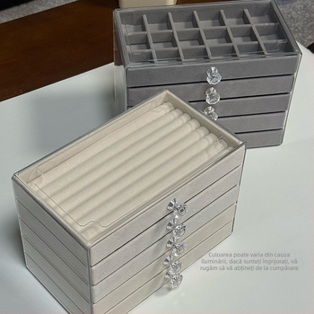 Cutie de bijuterii nouă 2024, cu mai multe straturi, capacitate mare, brățară pentru bijuterii, colier, cercei, cercei, inele, o varietate de spații de depozitare