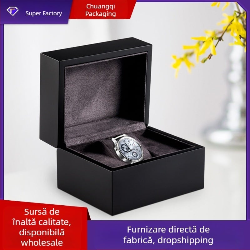 Cutie de ceas neagră mată, cutie din lemn de înaltă calitate, multicoloră, cutie pentru ceas individual, cutie cadou pentru ceas, producător, depozitare en-gros