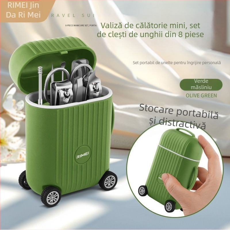 JINDA Ri US Kit complet pentru unghii, 8 piese, set complet de unghii, unghiere, tăietor de unghii, pilă de șlefuit