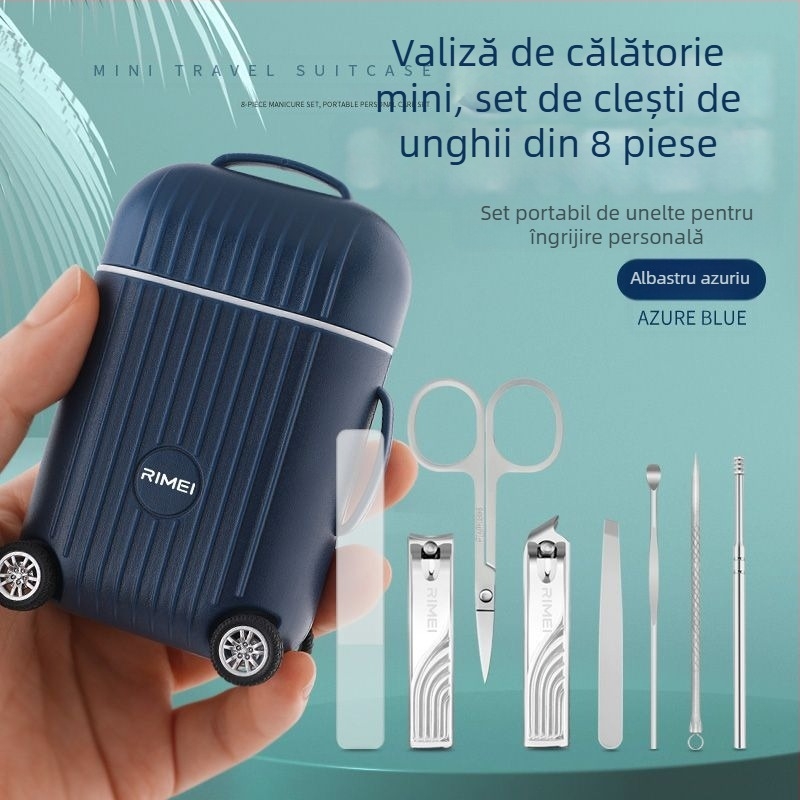 JINDA Ri US Kit complet pentru unghii, 8 piese, set complet de unghii, unghiere, tăietor de unghii, pilă de șlefuit