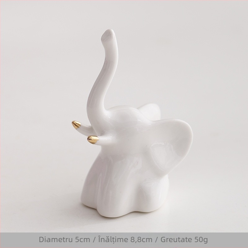 Ins Ornaments Transfrontalieră Ceramică Creative Elefant Mini Iepure Inel Colier Bijuterii Rack Animal Fereastră Ornamente Mici