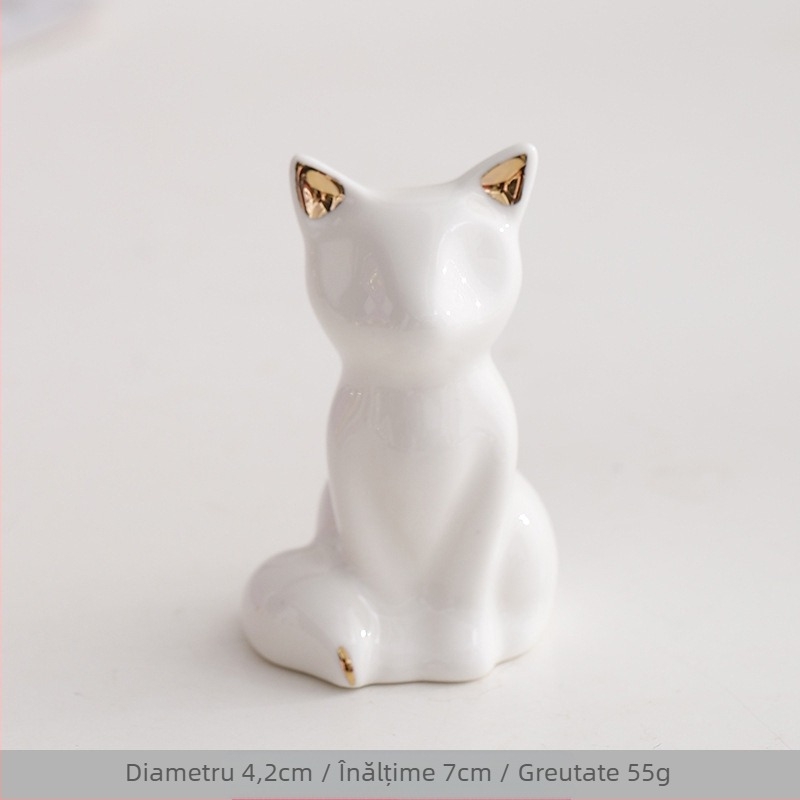 Ins Ornaments Transfrontalieră Ceramică Creative Elefant Mini Iepure Inel Colier Bijuterii Rack Animal Fereastră Ornamente Mici