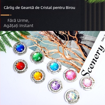 Set de cârlige pentru pungi de cristal pliabile portabile și practice, cu cârlig pentru pungi de masă, cu 12 cârlige metalice pentru pungi de burghiu