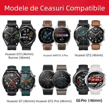 Potrivit pentru curea de ceas Huawei, bază din piele, margine pătrată uleioasă, margine uleioasă caisă, curea de ceas inteligent Gt5