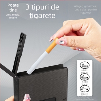Cutie de țigări automată universală, creativă, grosieră, medie, fină, cu brichetă, impermeabilă, rezistentă la presiune, cutie de țigări gonflabilă, en-gros