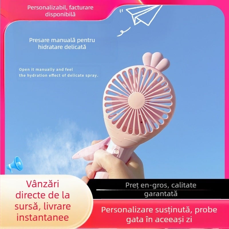 Vara 2023, nou ventilator drăguț cu presiune manuală, nu rănește mâinile, pentru copii, ventilator mini portabil drăguț în aer liber, tarabă de piață nocturnă