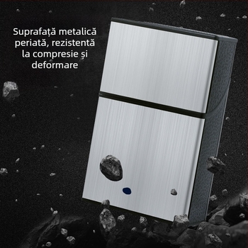8004B Husă de țigară cu capac dublu deschis, cu patch metalic, rezistentă la compresiune, rezistentă la umiditate, rezistentă la transpirație, cu cadru glisant cu dublă utilizare, cu sârmă, capacitate mare