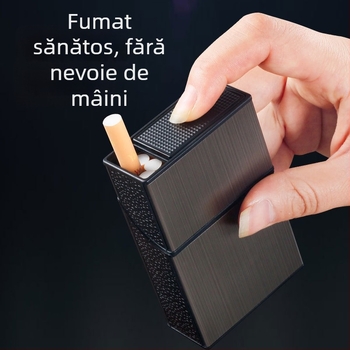 8004B Husă de țigară cu capac dublu deschis, cu patch metalic, rezistentă la compresiune, rezistentă la umiditate, rezistentă la transpirație, cu cadru glisant cu dublă utilizare, cu sârmă, capacitate mare