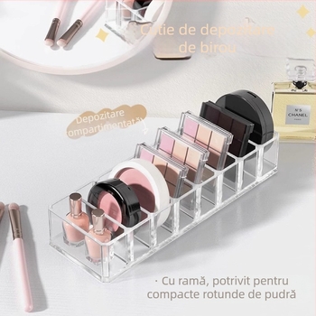 Raft de depozitare a fardului de pleoape transfrontalier, acrilic, transparent, pentru depozitarea cosmeticelor, raft de depozitare a pudrei, cutie compartimentată pentru tort, pudră