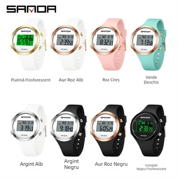 Sanda Student Watch Live Explosions Teenage Alarm Clock Multifunctional Watch Fashion Luminous Waterproof Electronic Watch