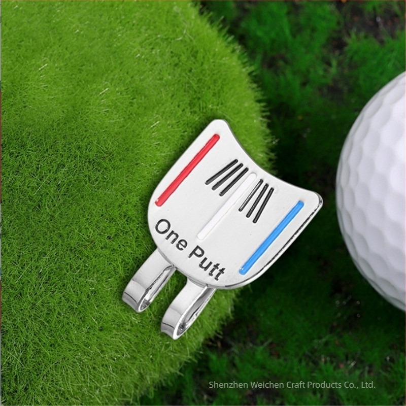 Clemă de golf transfrontalieră pentru șepci de golf, marcaj cu clemă de golf, etichetă magnetică metalică cu litere simple pentru minge de golf
