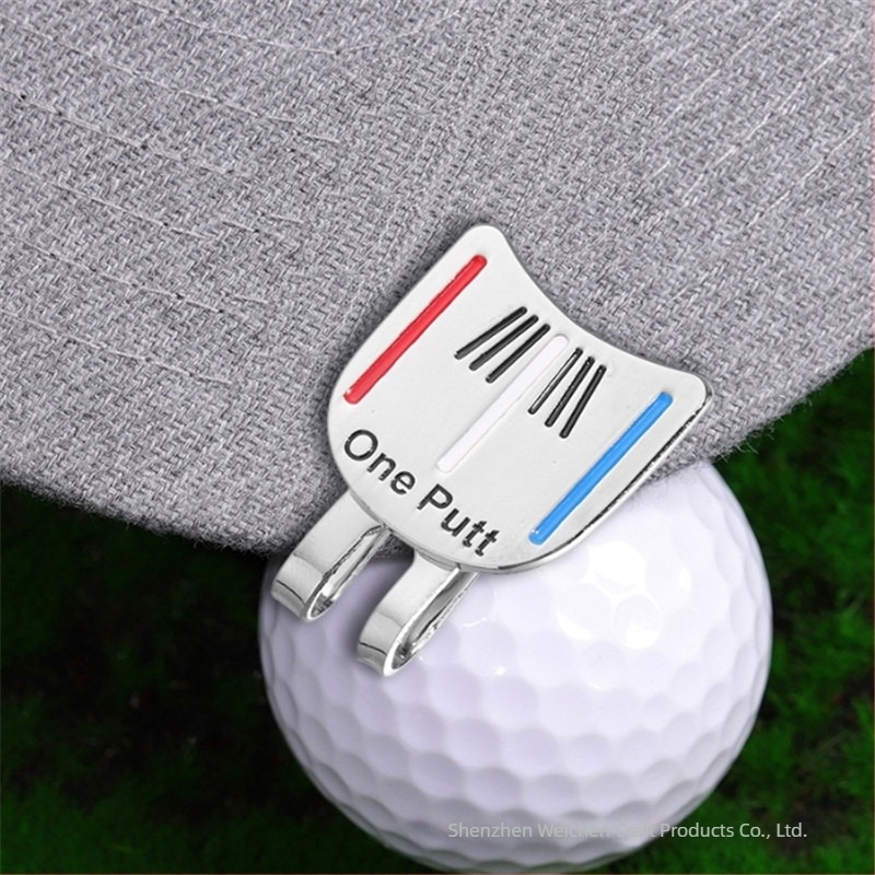 Clemă de golf transfrontalieră pentru șepci de golf, marcaj cu clemă de golf, etichetă magnetică metalică cu litere simple pentru minge de golf