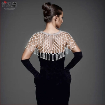 Youlapan Sg47 Export Industria Grea Dinastia Han Nor Accesorii de Umăr Cheongsam cu Mărgele Decupat Șal cu Ciucure cu Perle Scurt