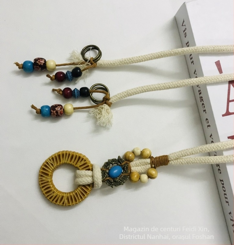 Versiunea coreeană a curea țesută pentru femei, retro, casual, versatil, personalitate, rochie decorativă, talie, bumbac, in, cu noduri, frânghie, en-gros