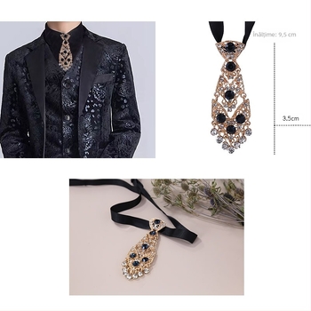 Cravată mică cu diamant metalic, papion pentru bărbați, guler pentru rochie de mireasă, flori pentru copii, cravată strălucitoare cu cristale pentru costum de gentleman