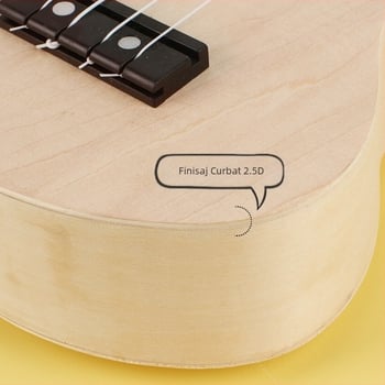 Chitară mică DIY pentru copii, ukulele de 21 de inch, lucrată manual, geantă din material, instrument muzical din lemn, jucărie, graffiti pictat, en-gros