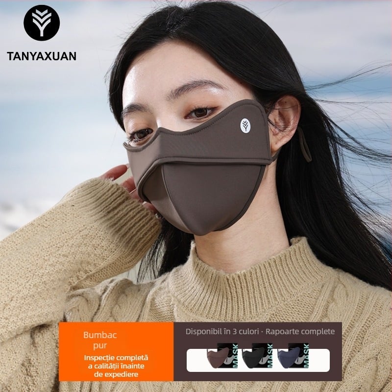 Mască termică din nailon pentru toamnă și iarnă cu bandă 5D pentru puntea nazală, căptușită cu fleece, tridimensională, unisex, rezistentă la vânt și frig, potrivită pentru ciclism și schi, direct din fabrică