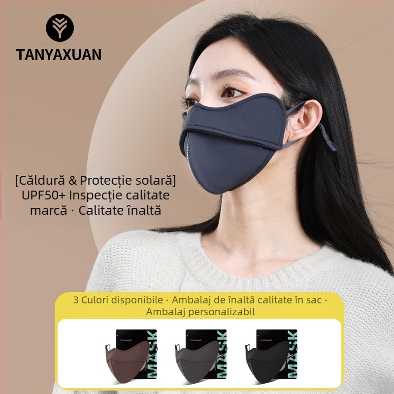 Mască termică din nailon pentru toamnă și iarnă cu bandă 5D pentru puntea nazală, căptușită cu fleece, tridimensională, unisex, rezistentă la vânt și frig, potrivită pentru ciclism și schi, direct din fabrică