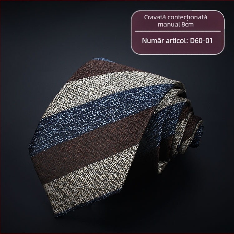 Cravată bărbătească transfrontalieră, cravată de afaceri profesională, carouri, twill, stiluri multiple, săgeată, bumbac, 7 cm, cravată manuală