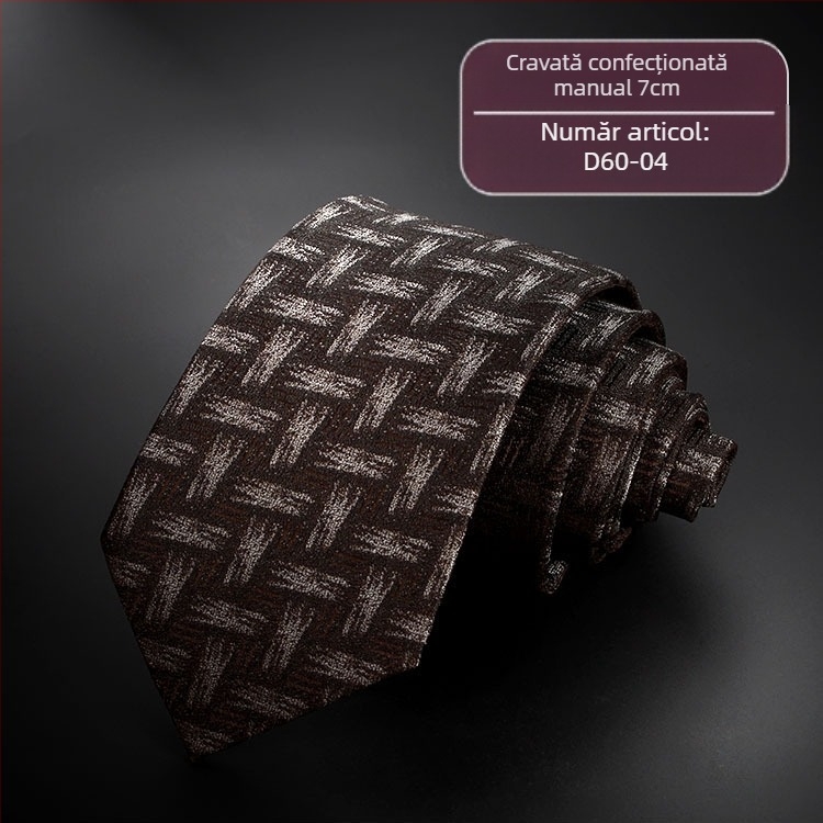 Cravată bărbătească transfrontalieră, cravată de afaceri profesională, carouri, twill, stiluri multiple, săgeată, bumbac, 7 cm, cravată manuală