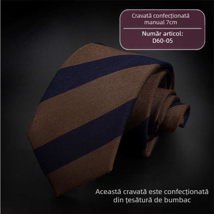 Cravată bărbătească transfrontalieră, cravată de afaceri profesională, carouri, twill, stiluri multiple, săgeată, bumbac, 7 cm, cravată manuală