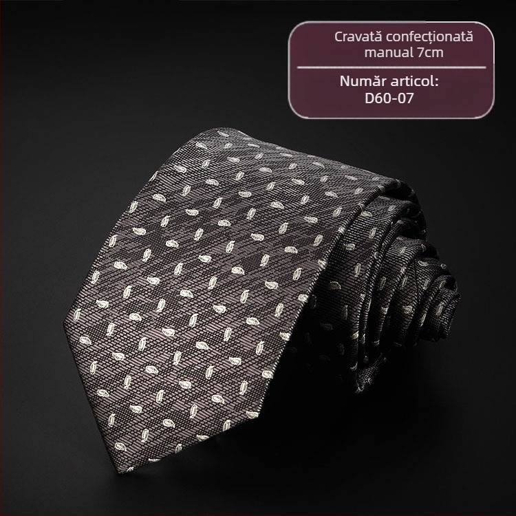 Cravată bărbătească transfrontalieră, cravată de afaceri profesională, carouri, twill, stiluri multiple, săgeată, bumbac, 7 cm, cravată manuală